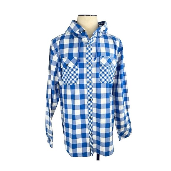 ENGELBERT STRAUSS Jacket Men's 2XL Overshirt Button Up Plaid Collar Hooded - Picture 3 of 16